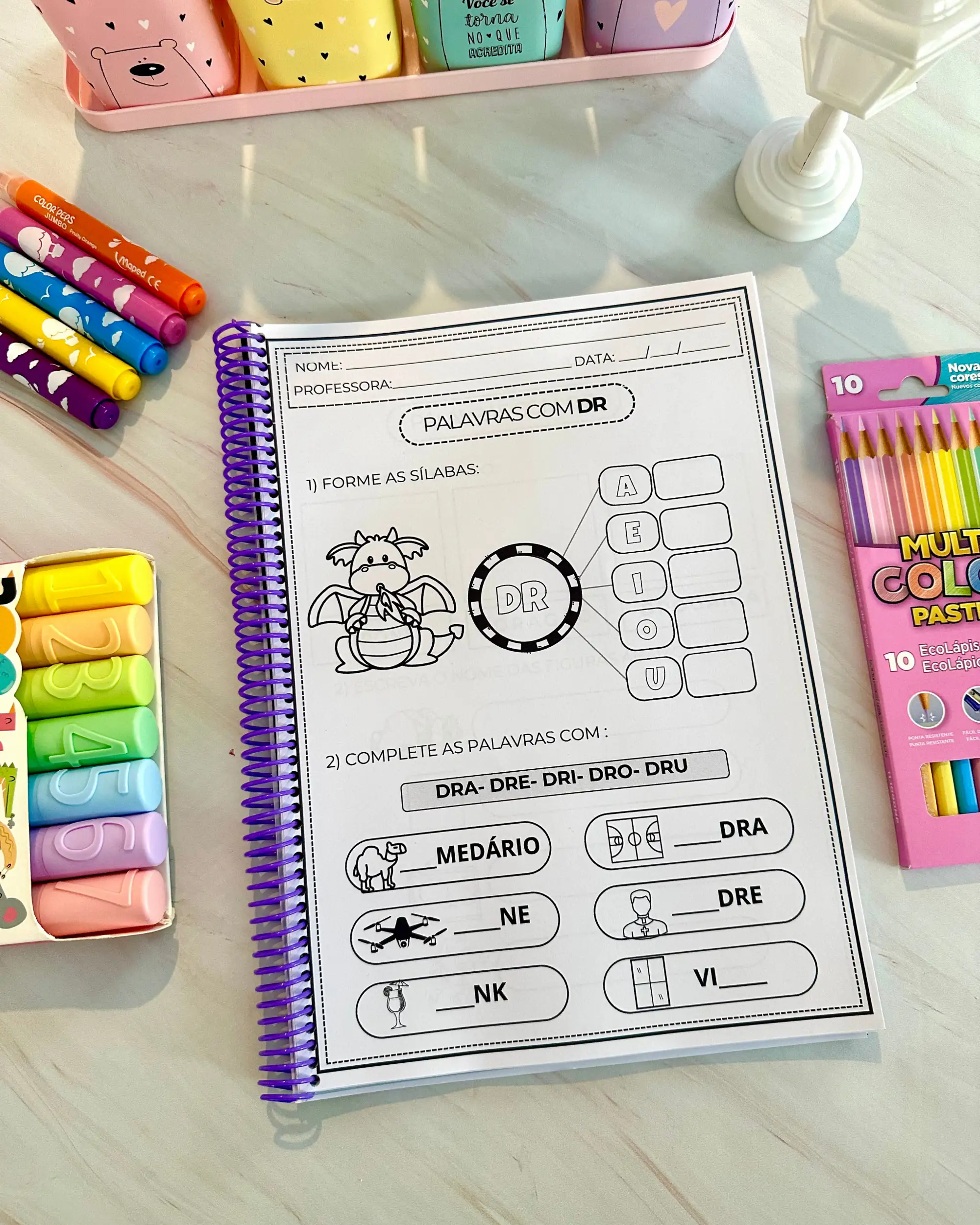 Apostila Sílabas Complexas para Alfabetização Infantil em PDF — amostra 7: Apostila de atividades sobre sílabas complexas…
