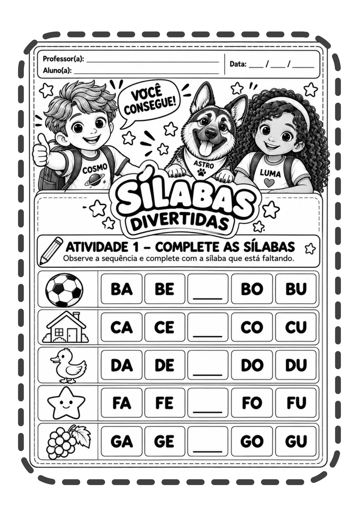 Apostila Sílabas Divertidas: Atividades de Alfabetização Prontas PDF — amostra 2: Acelere o processo de alfabetização dos…