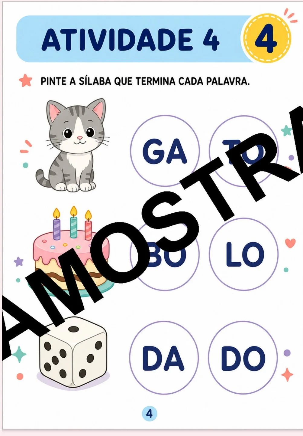 Apostila Sílabas — amostra 4: 🌟Apostila Sílabas 🌟São 50 atividades ilustradas para ajudar no aprendizado da leitura,…