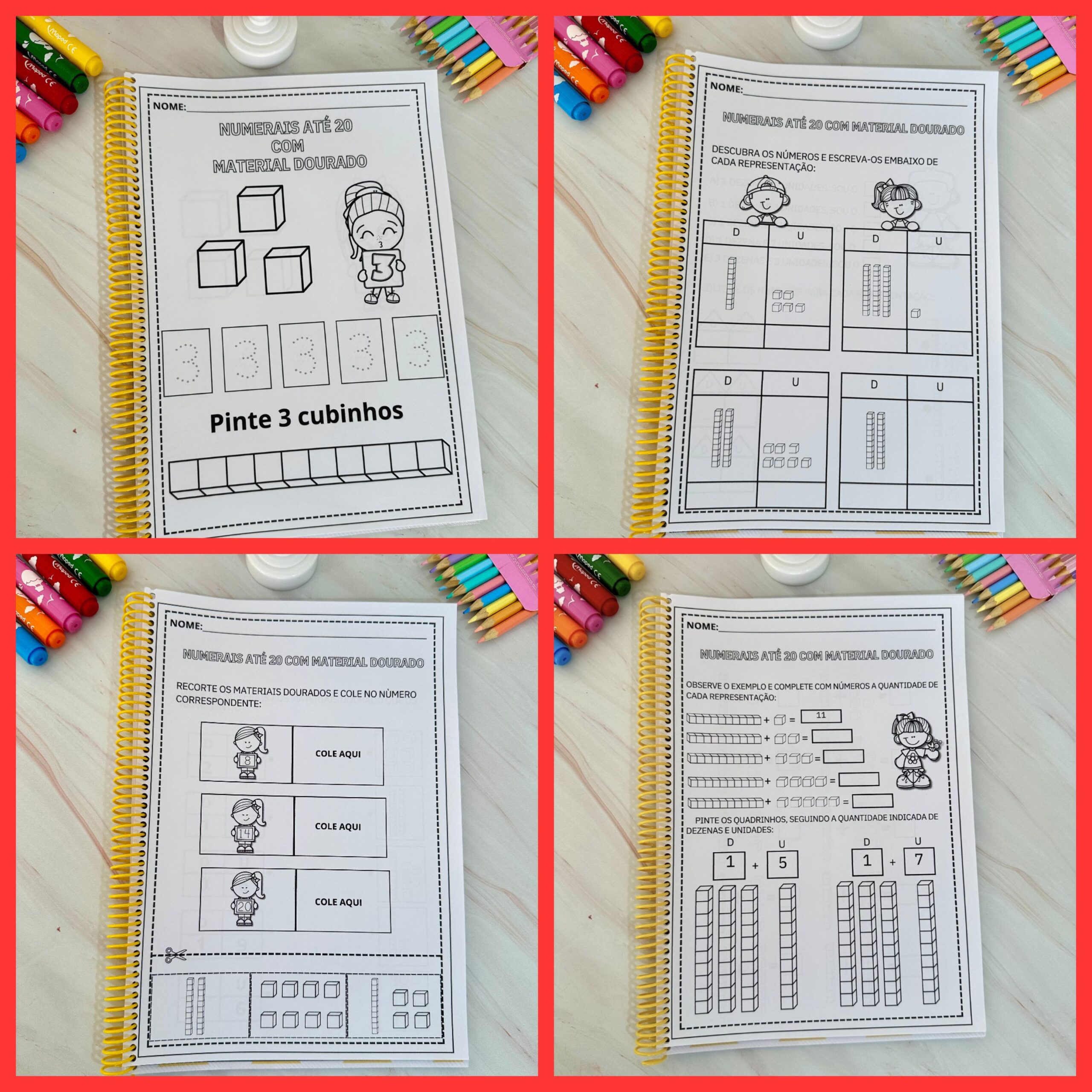 Apostila sistema de numeração decimal: material dourado – PDF para Imprimir | Educação Infantil — capa do material