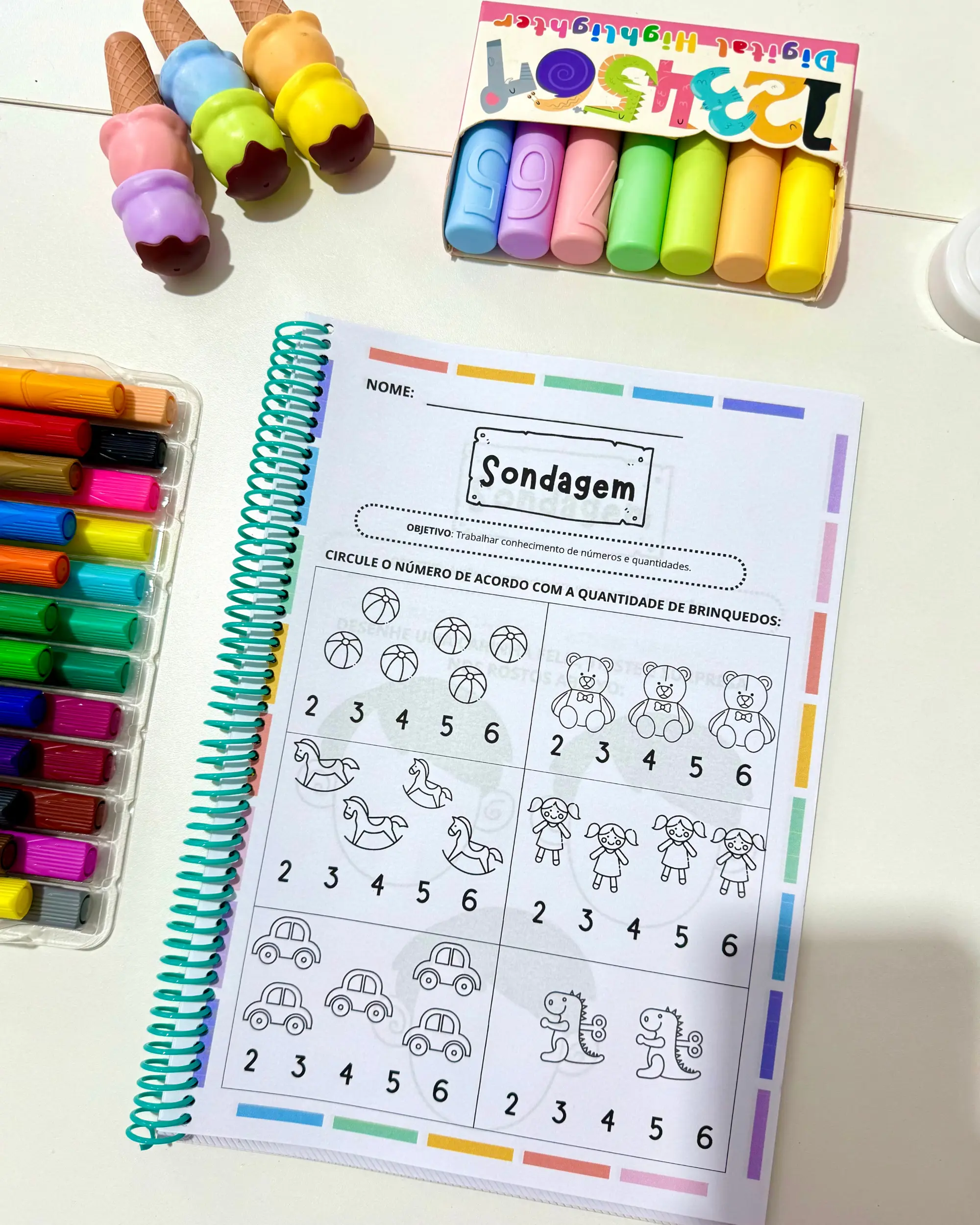 Apostila sondagem pré-escola – PDF para Imprimir — amostra 1: O que vem no material