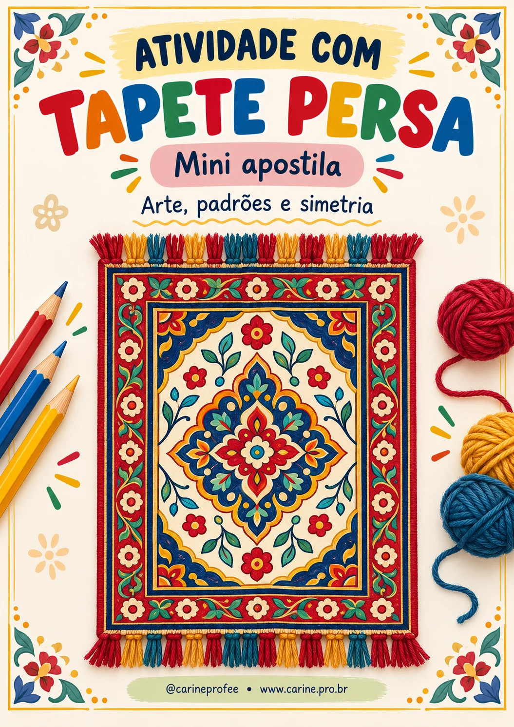 Apostila Tapete Persa, atividades com pintura e lã — capa do material