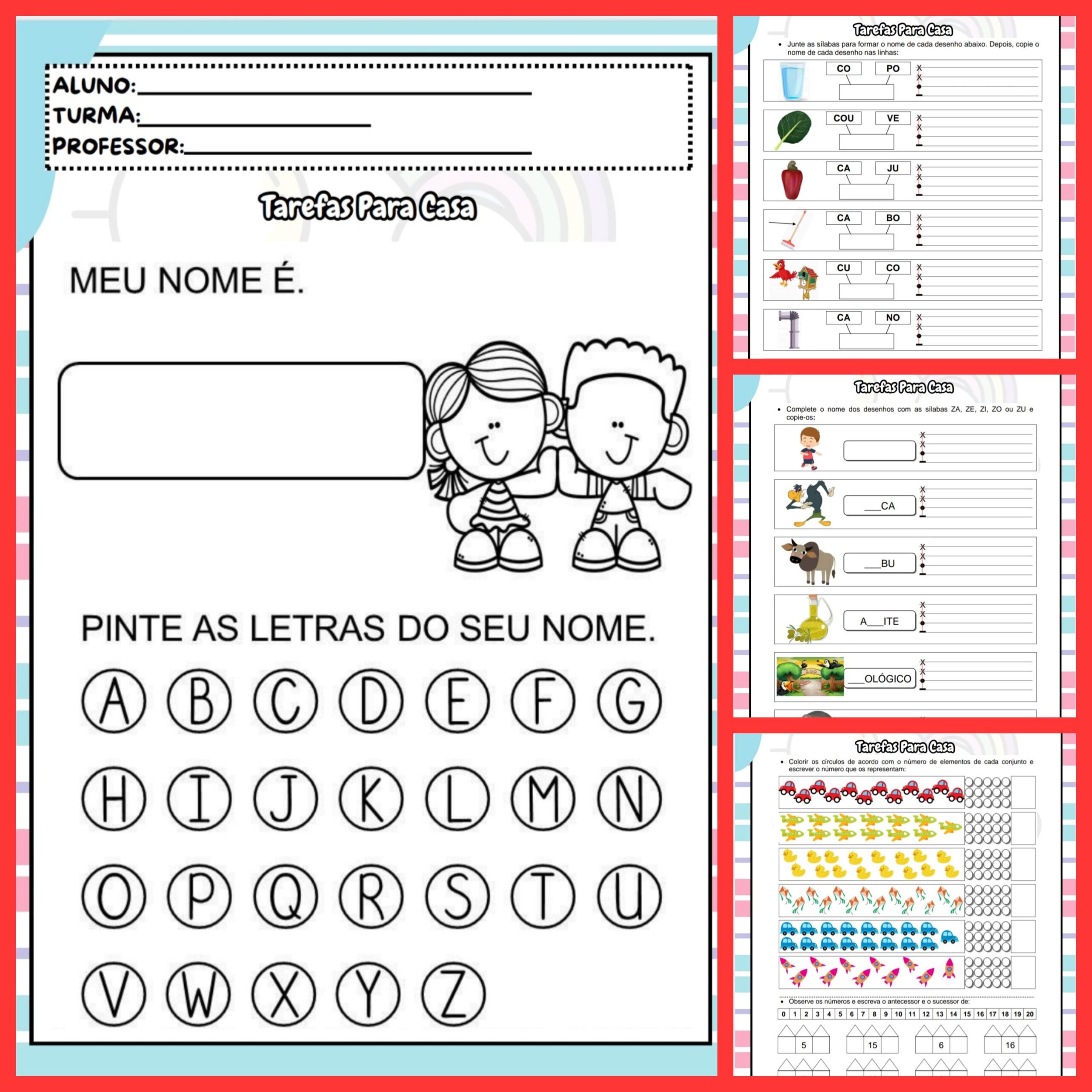 Apostila tarefa para casa / apostila reforço – PDF para Imprimir — amostra 1: O que vem no material