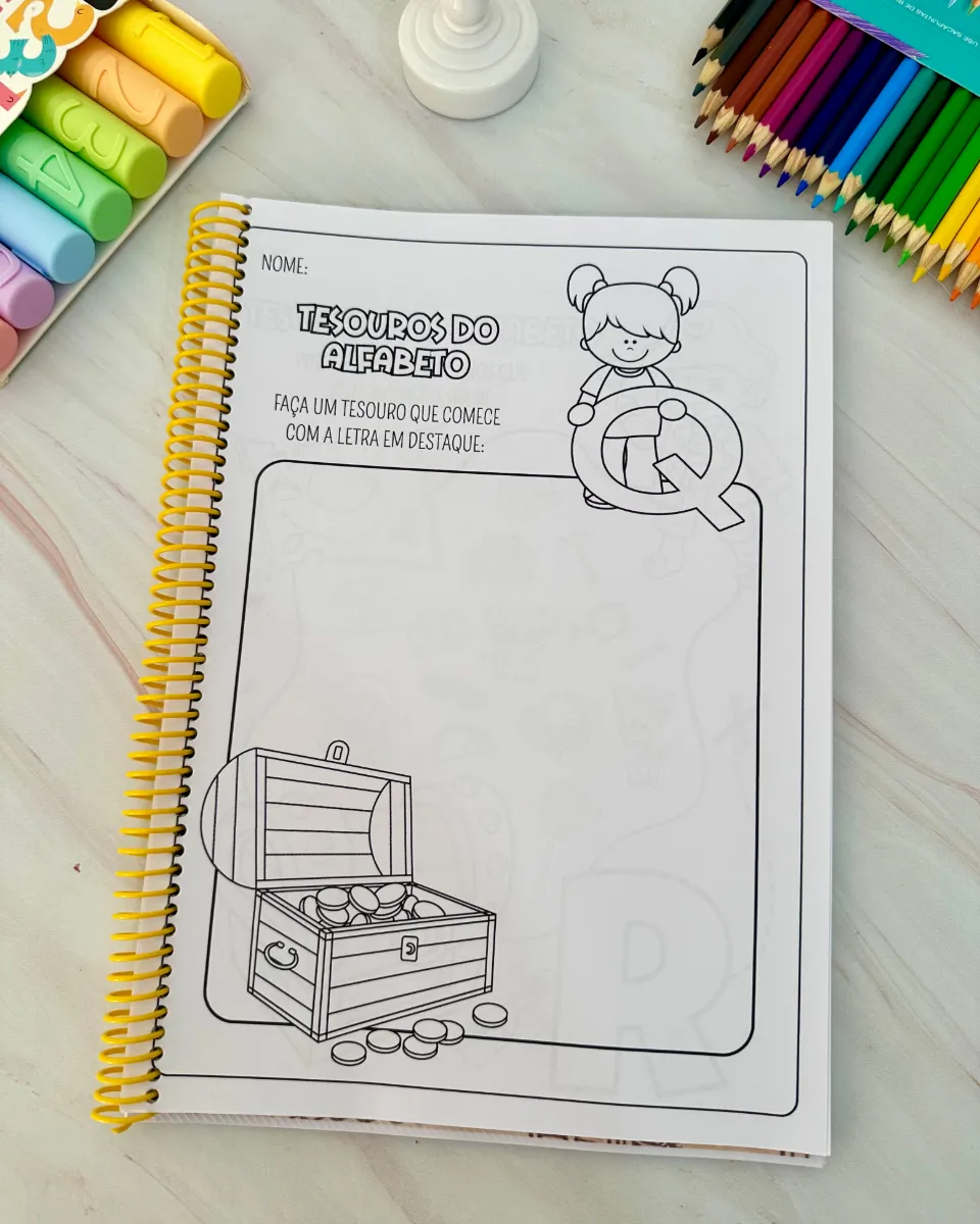 Apostila Tesouros do Alfabeto – Atividades com Letras para Educação Infantil e Anos Iniciais — amostra 4: Apostila de…