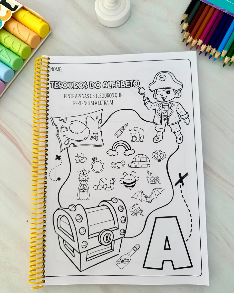 Apostila Tesouros do Alfabeto – Atividades com Letras para Educação Infantil e Anos Iniciais — amostra 5: Apostila de…