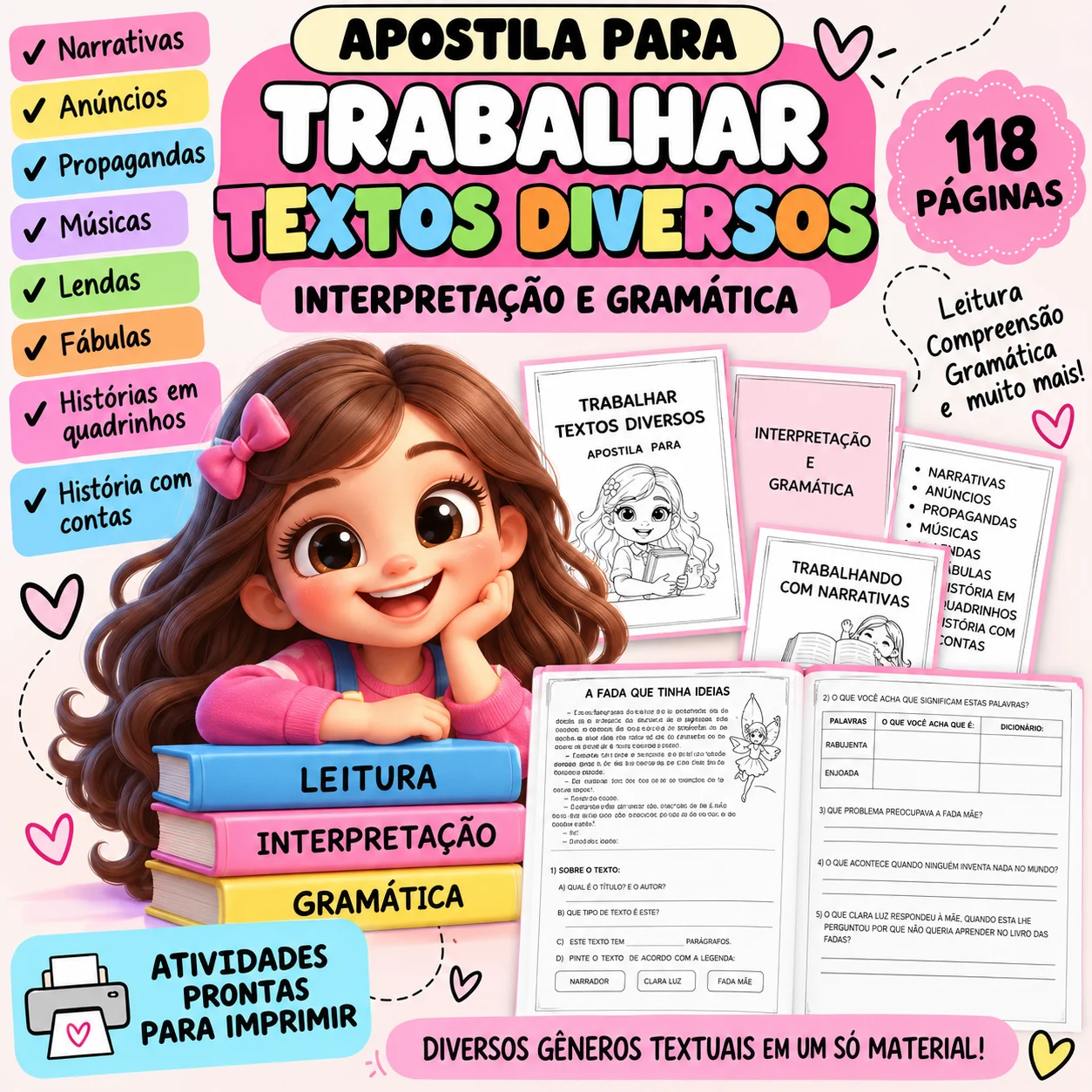 Apostila Textos Diversos – Interpretação e Gramática — capa do material