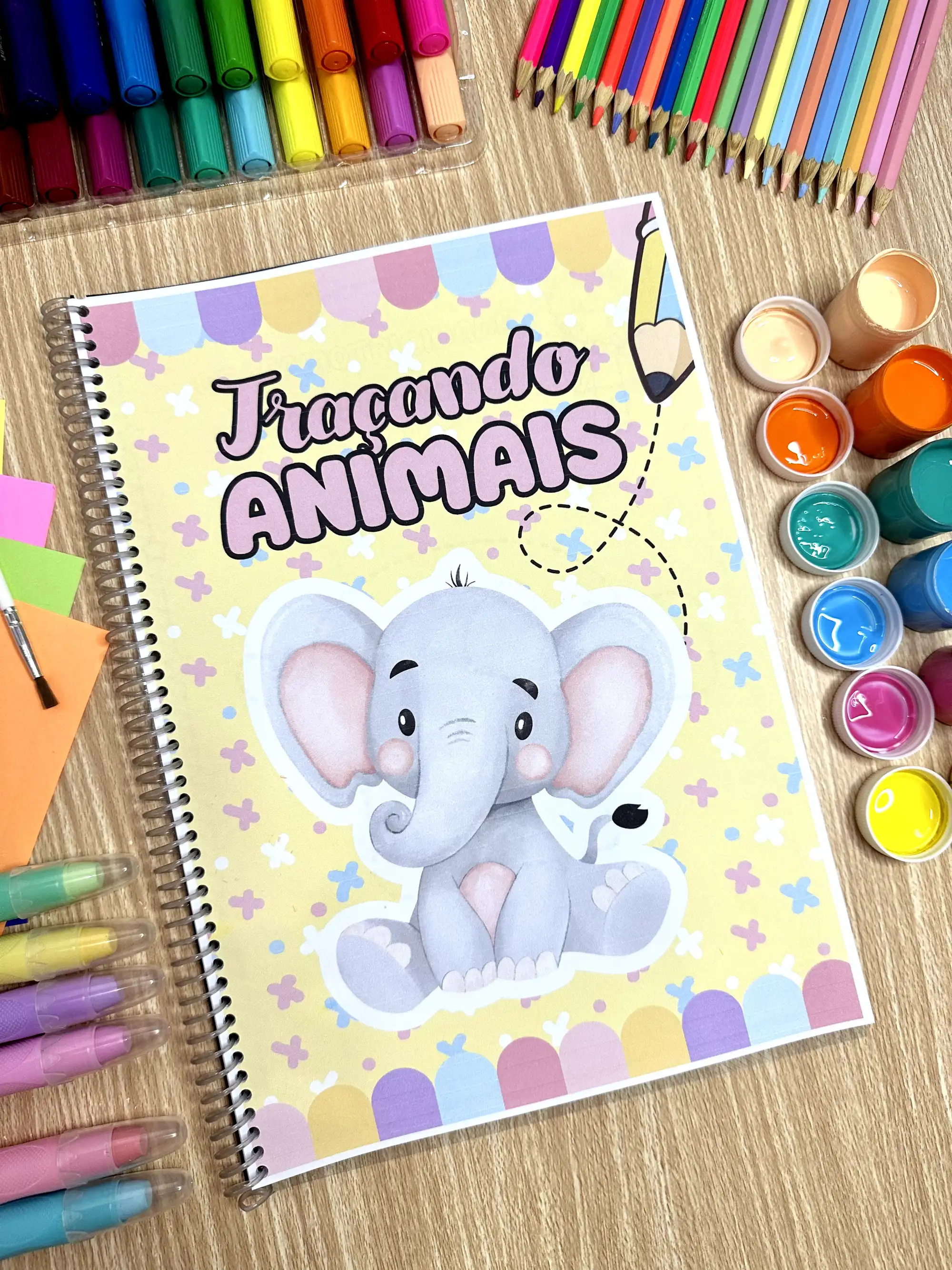 apostila Traçando Animais possui 20 paginas de atividades em PDF — capa do material