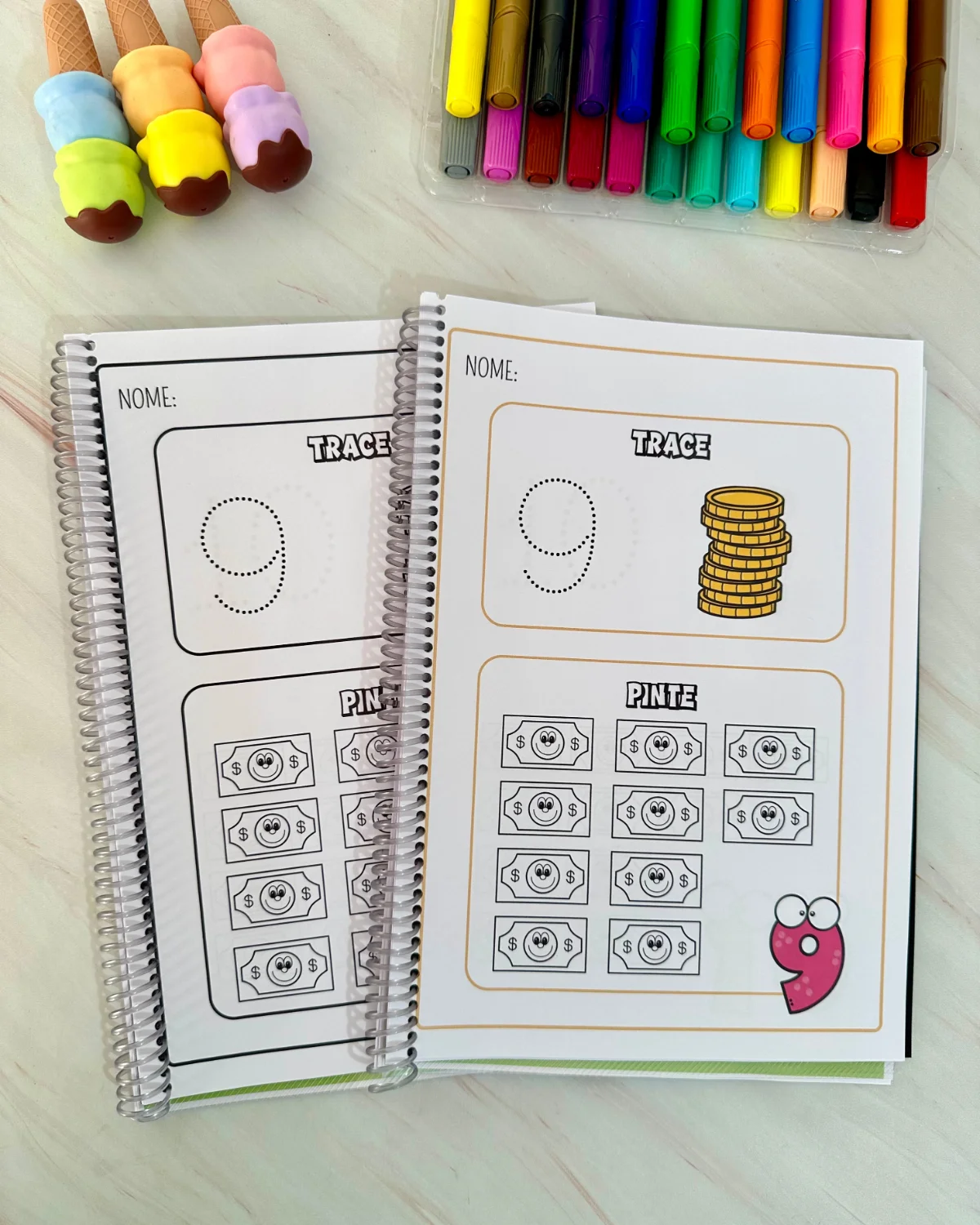 Apostila Trace e pinte \ Educação infantil — amostra 1: Trace e Pinte para Colorir – Atividade de Coordenação Motora Fina