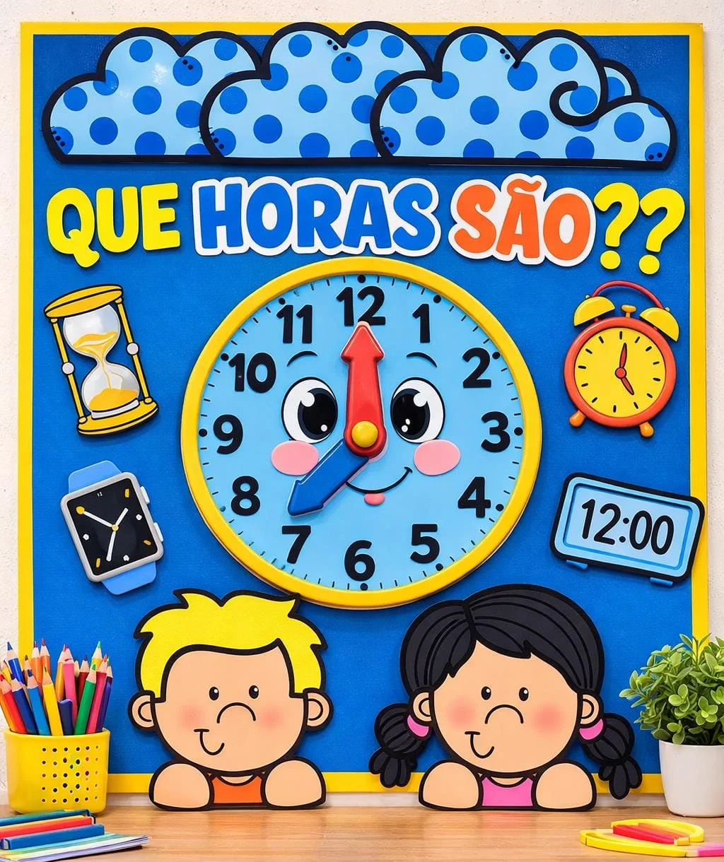 🕒⏰ APRENDENDO AS HORAS – Arquivo Digital em PDF ⏰🕒 — Alfabetização para Educação Infantil: 🕒 A Matemática está presente…