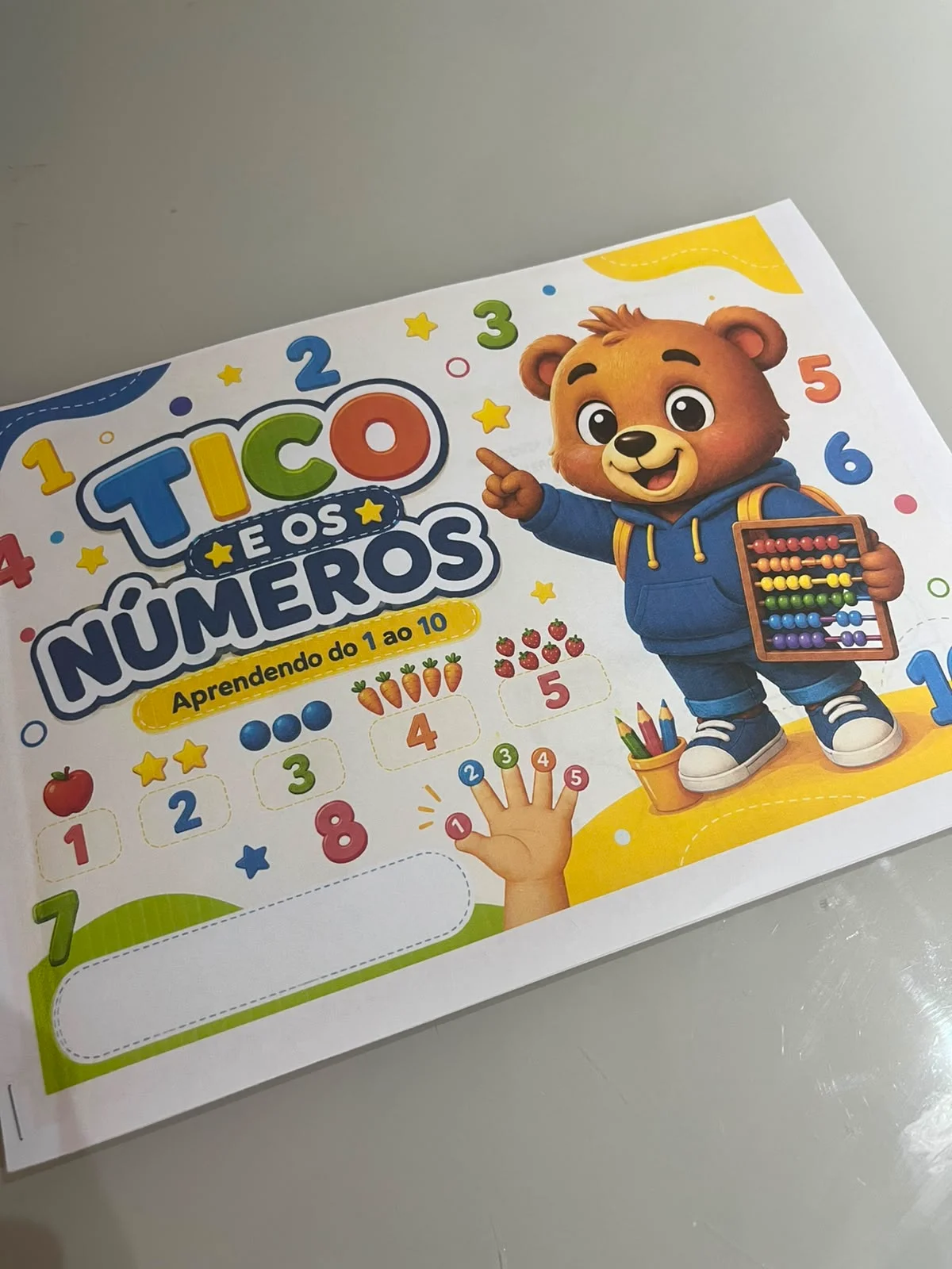 Aprendendo os Números 1 a 10 – Material Pedagógico — capa do material