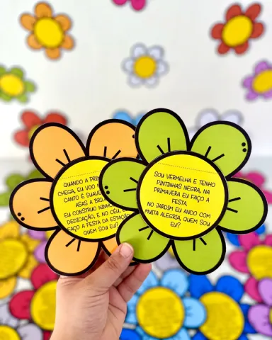 ARQUIVO ADVINHAS DA PRIMAVERA PARA IMPRIMIR — amostra 1: Recurso lindo para trabalhar o tema primavera com as crianças da…