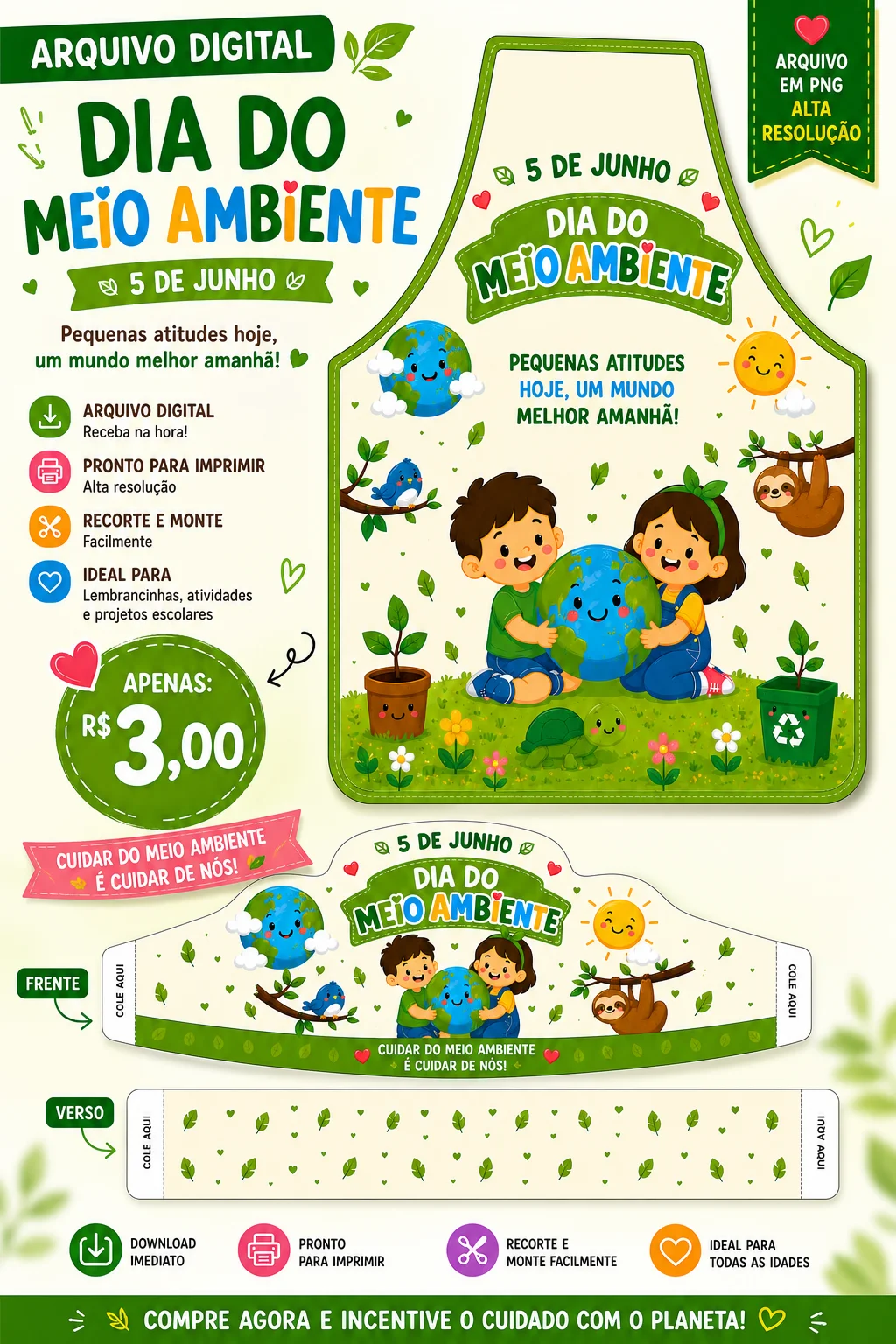 🌎💚 ARQUIVO DIGITAL – DIA DO MEIO AMBIENTE 💚🌎 — capa do material
