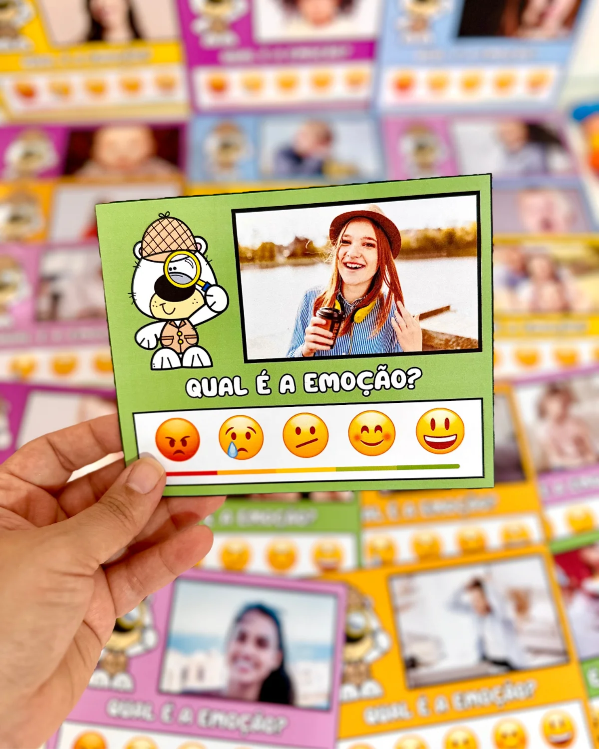 Arquivo Qual a Emoção? – PDF para Imprimir — amostra 3: Formato e entrega