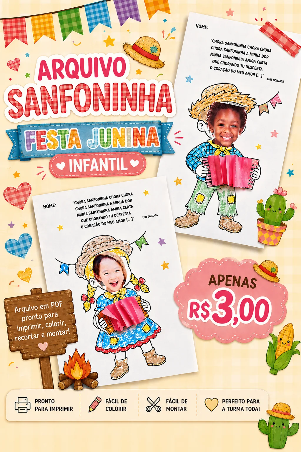🌽🎶✨ ARQUIVO SANFONINHA FESTA JUNINA INFANTIL ✨🎶🌽 — Datas comemorativas para Educação Infantil: Deixe a Festa Junina…