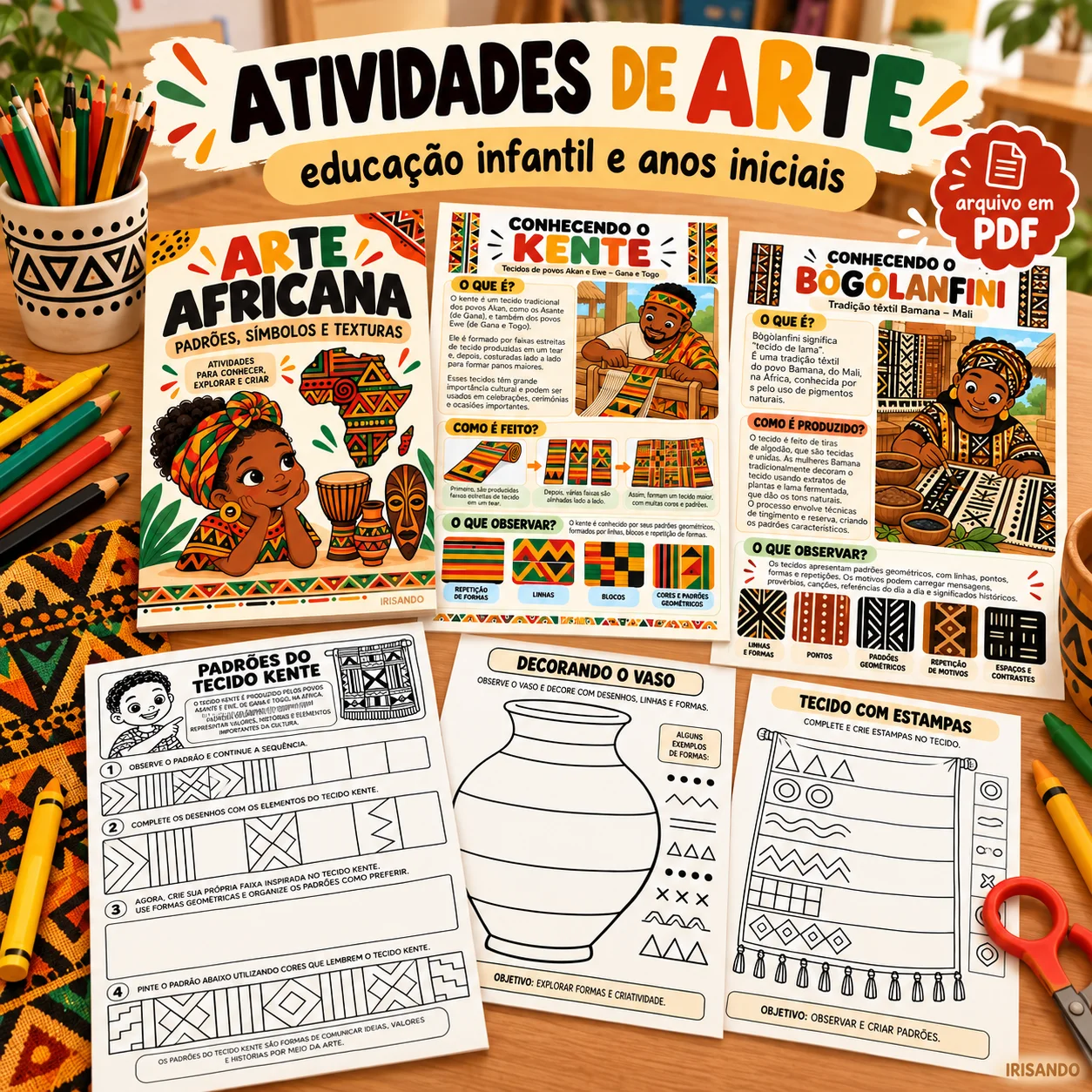 Arte Africana – Padrões, Símbolos e Atividades — amostra 1: Conheça diferentes manifestações da arte africana por meio de…