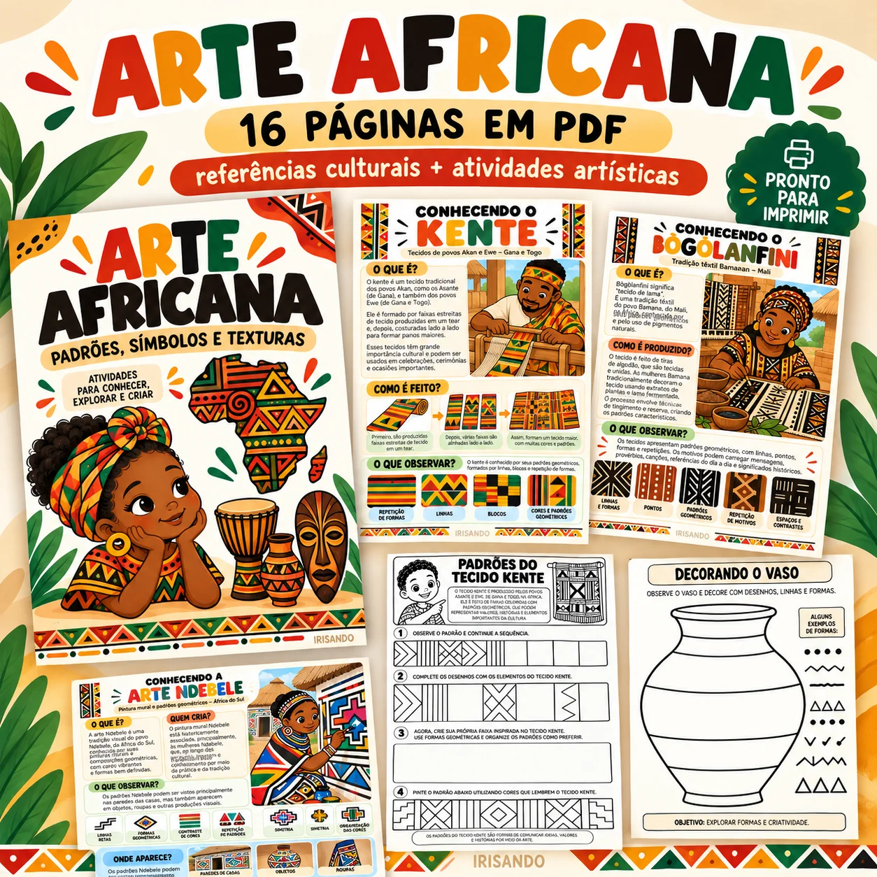 Arte Africana – Padrões, Símbolos e Atividades — amostra 2: Conheça diferentes manifestações da arte africana por meio de…
