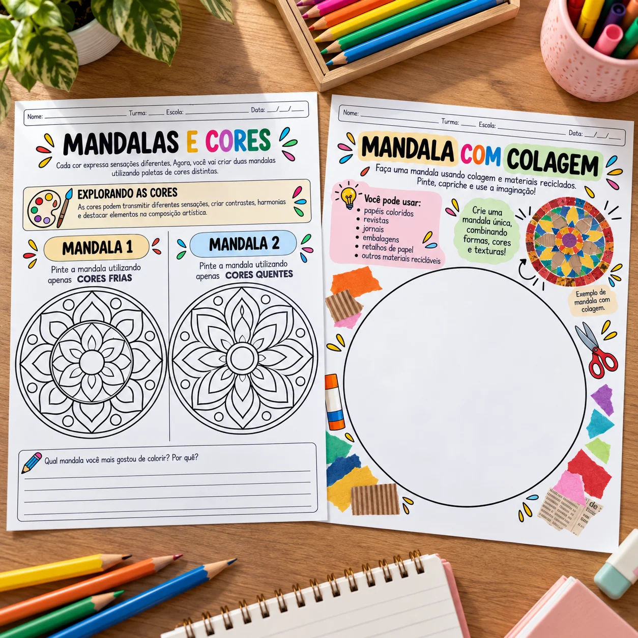 Arte das Mandalas: Atividades e Conteúdos para Artes — amostra 3: Kit de atividades sobre mandalas com conteúdos de arte,…