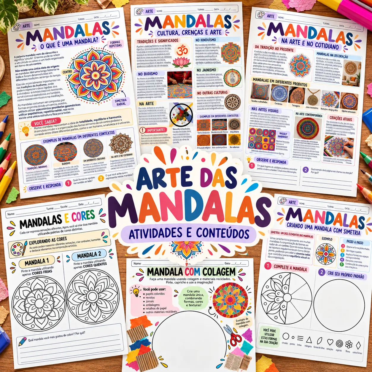 Arte das Mandalas: Atividades e Conteúdos para Artes — História para Educação Infantil: Kit de atividades sobre mandalas…