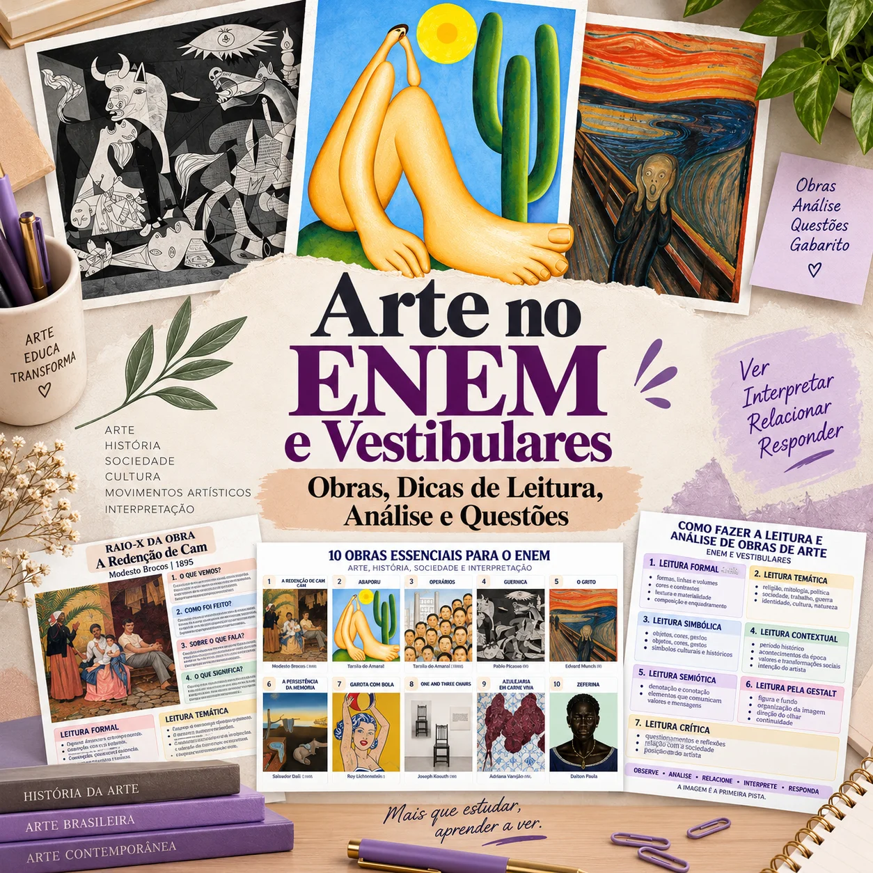 Arte no ENEM e Vestibulares: Guia de Obras, Análise e Questões — capa do material