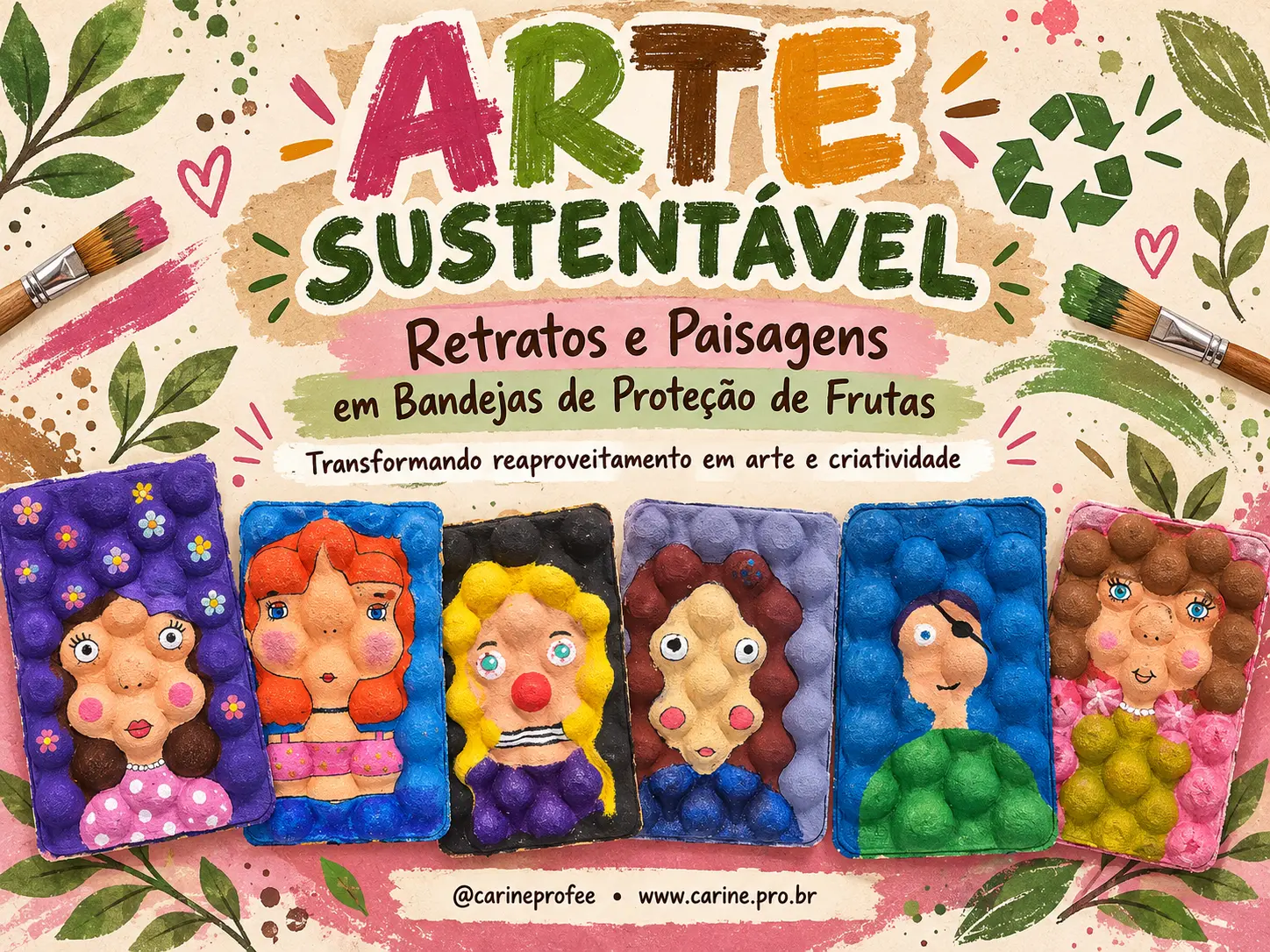 Arte Sustentável com bandeja de proteção de fruta. — capa do material