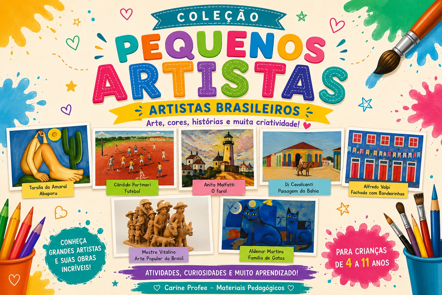 Artistas brasileiros, atividades prontas 1 a 5 ano. — capa do material