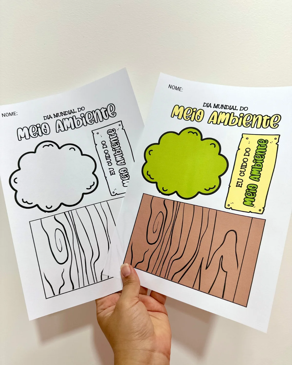 Árvore 3D com Foto – Meio Ambiente – PDF para Imprimir — amostra 3: Formato e entrega