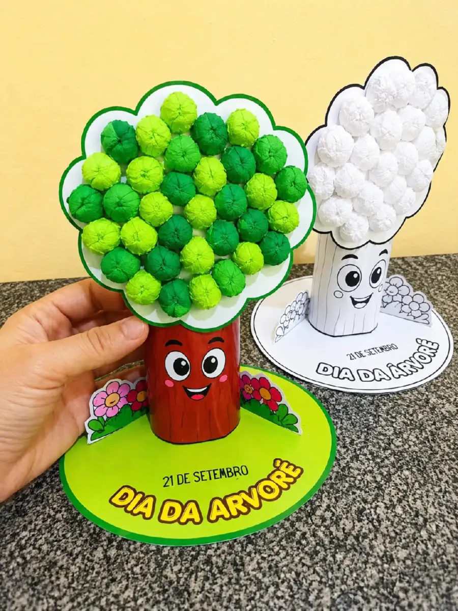 Árvore 3D Interativa e Divertida - Dia da Árvore 🌳 — Alfabetização para Educação Infantil: Árvore interativa para montar;…