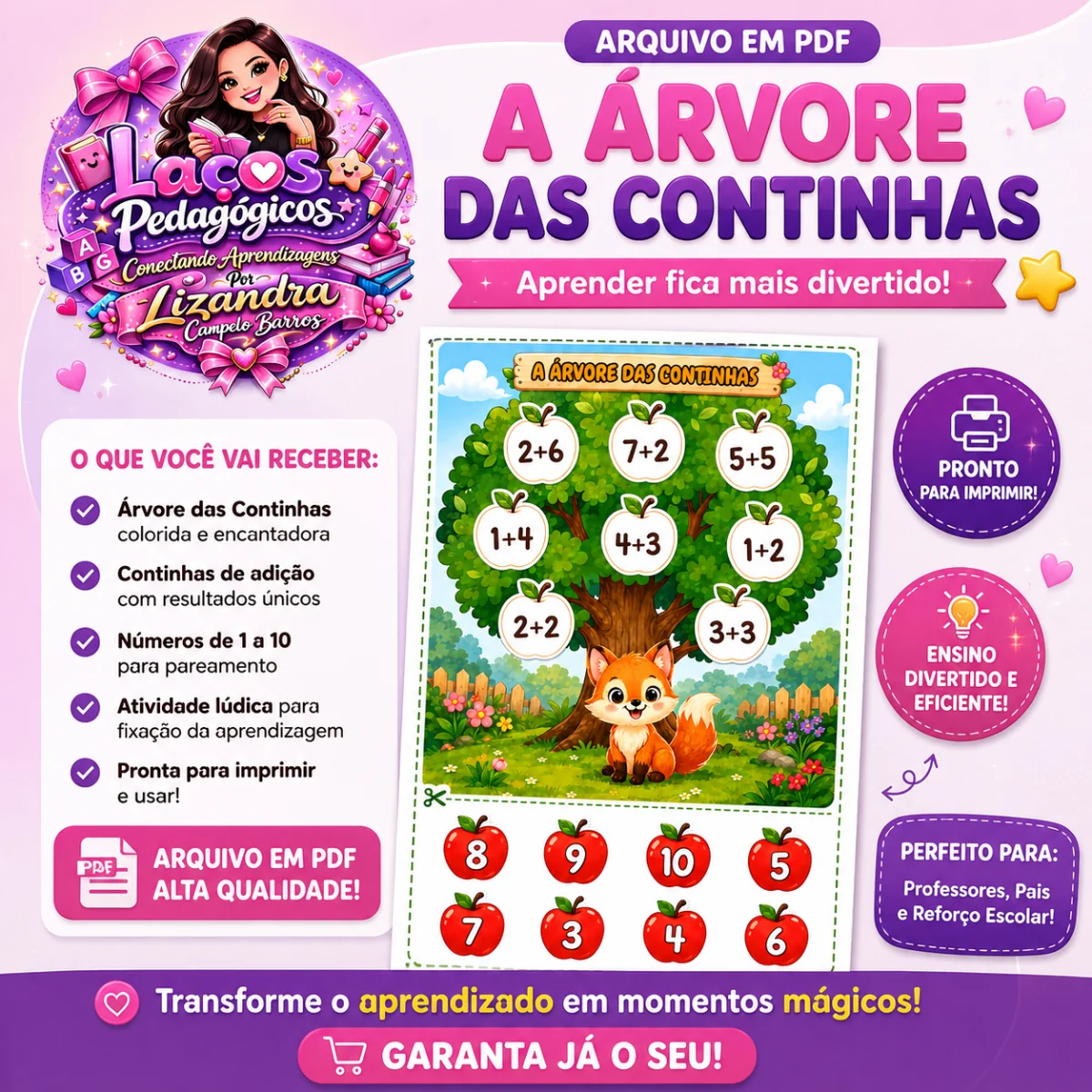 Árvore das Continhas: Adição! Para 1° ao 3° Ano - Matemática — capa do material