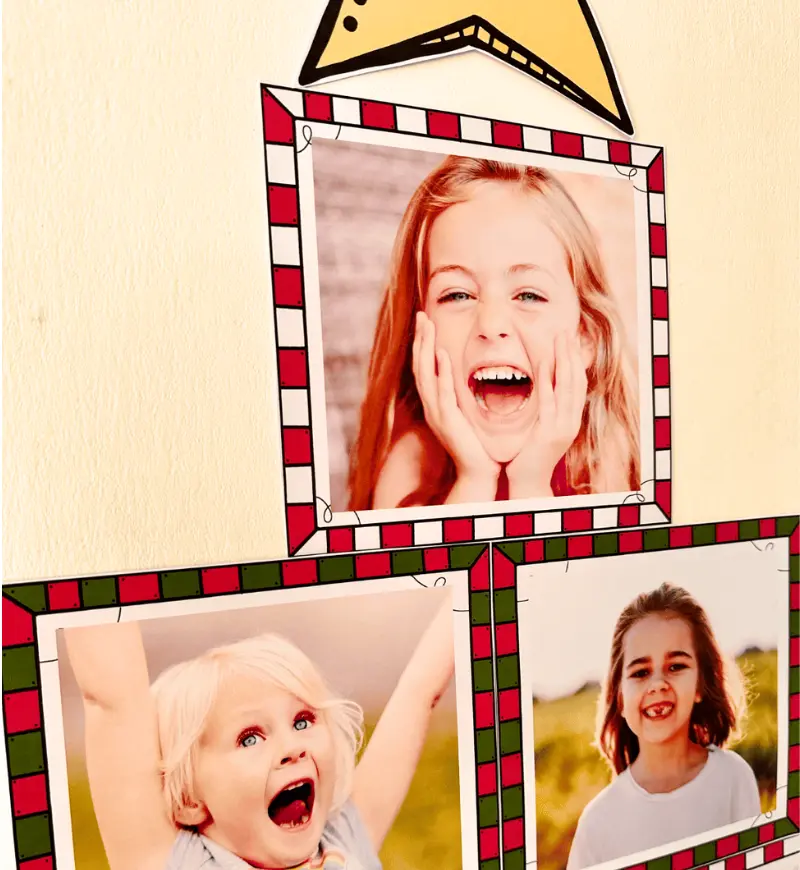 Árvore de Natal com Fotos: Mural em PDF para Imprimir — amostra 5: Decore a escola com uma árvore de Natal com fotos da turma