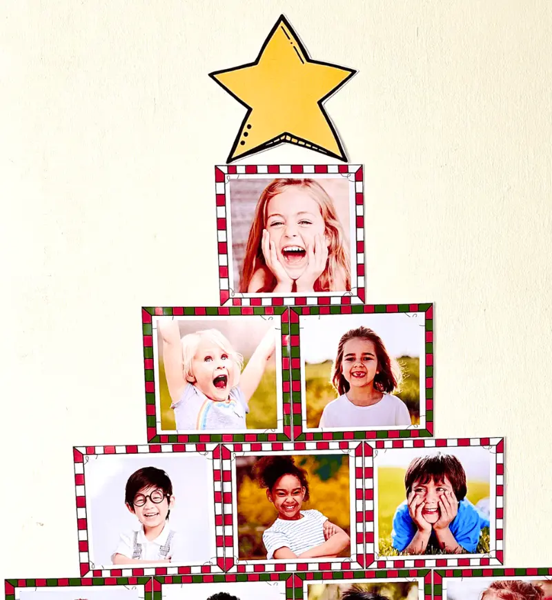 Árvore de Natal com Fotos: Mural em PDF para Imprimir — Datas comemorativas para Educação Infantil: Decore a escola com uma…