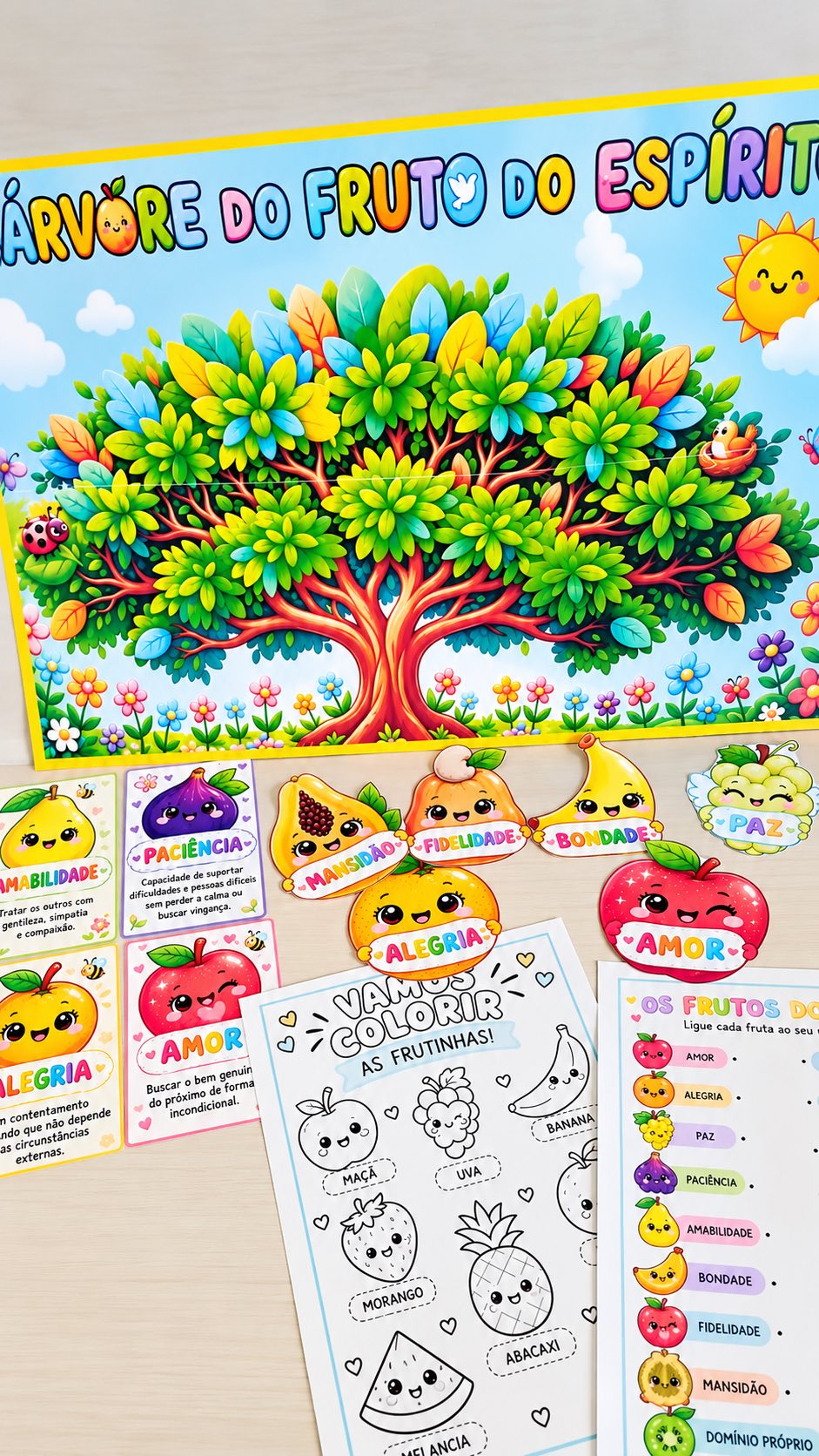 Árvore do Fruto do Espírito – Painel, Frutinhas e Atividades Cristãs — amostra 1: Um recurso pedagógico cristão, visual e…