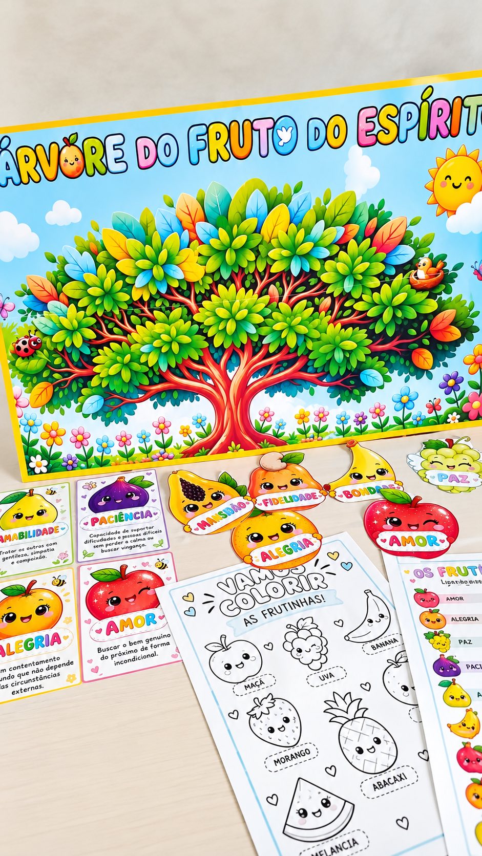 Árvore do Fruto do Espírito – Painel, Frutinhas e Atividades Cristãs — amostra 2: Um recurso pedagógico cristão, visual e…