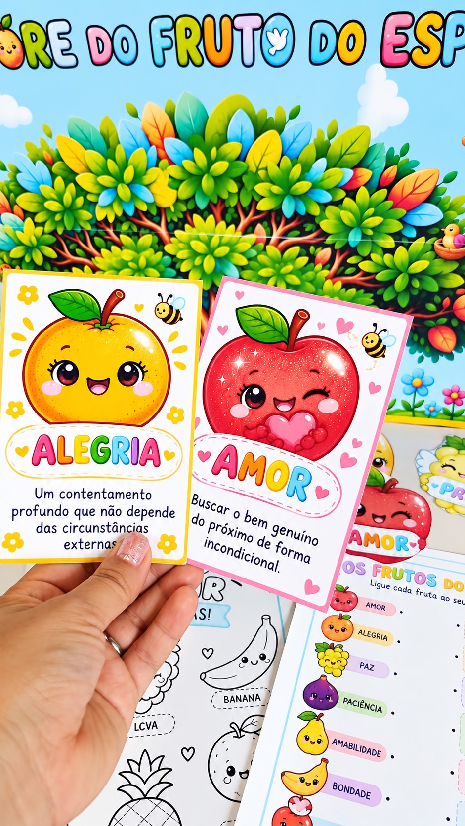 Árvore do Fruto do Espírito – Painel, Frutinhas e Atividades Cristãs — amostra 3: Um recurso pedagógico cristão, visual e…