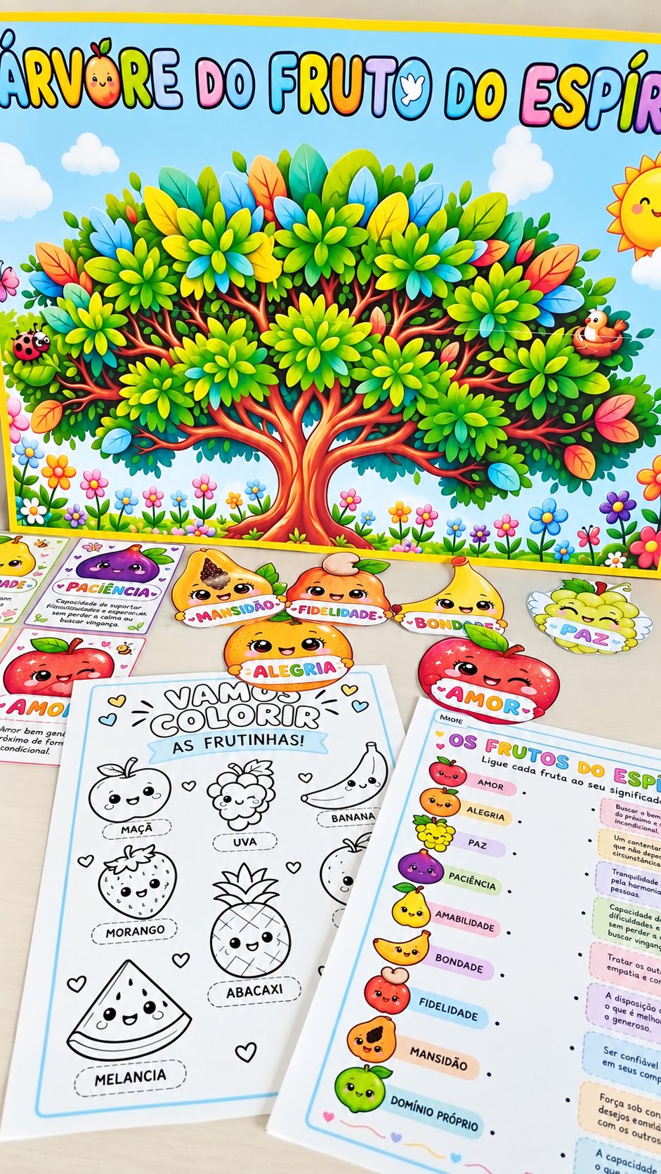 Árvore do Fruto do Espírito – Painel, Frutinhas e Atividades Cristãs — amostra 4: Um recurso pedagógico cristão, visual e…