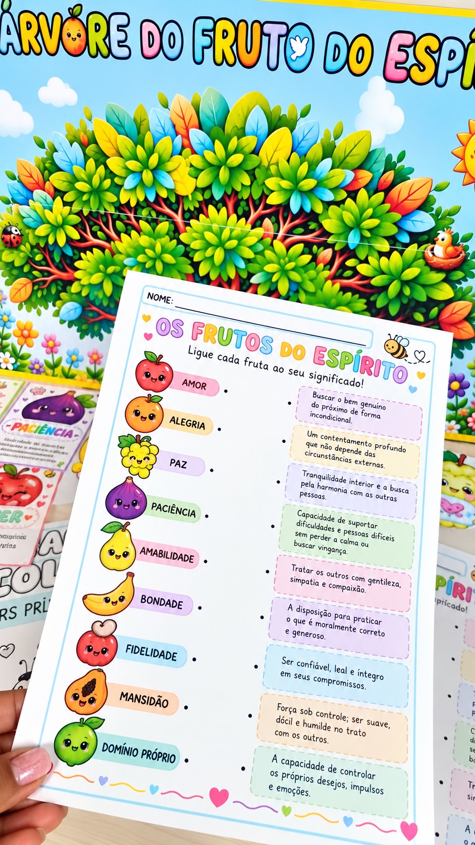 Árvore do Fruto do Espírito – Painel, Frutinhas e Atividades Cristãs — amostra 6: Um recurso pedagógico cristão, visual e…