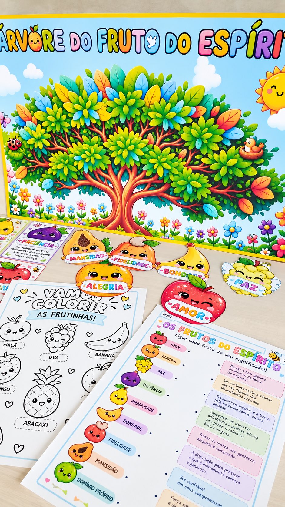 Árvore do Fruto do Espírito – Painel, Frutinhas e Atividades Cristãs — amostra 7: Um recurso pedagógico cristão, visual e…