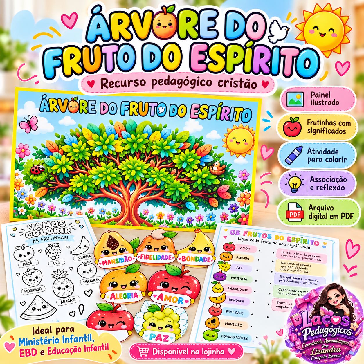 Árvore do Fruto do Espírito – Painel, Frutinhas e Atividades Cristãs — Atividades para Todas as séries: Um recurso…