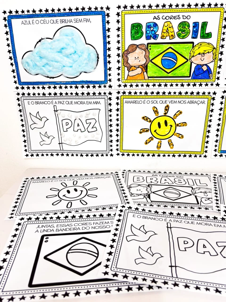 As Cores do Brasil – Atividades Dia da Bandeira — amostra 2: Atividade sobre as cores da bandeira do Brasil, com poema…
