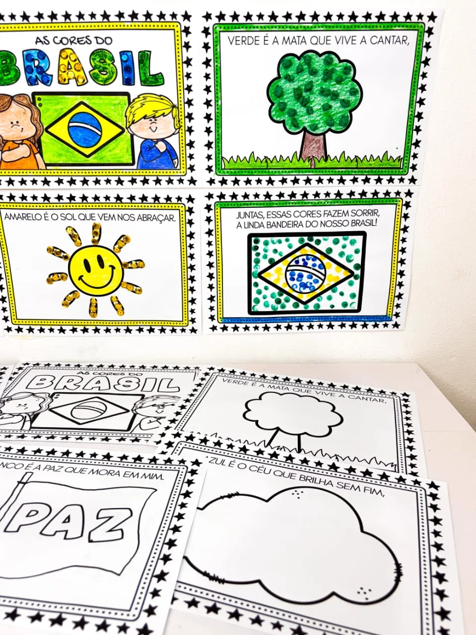 As Cores do Brasil – Atividades Dia da Bandeira — amostra 3: Atividade sobre as cores da bandeira do Brasil, com poema…