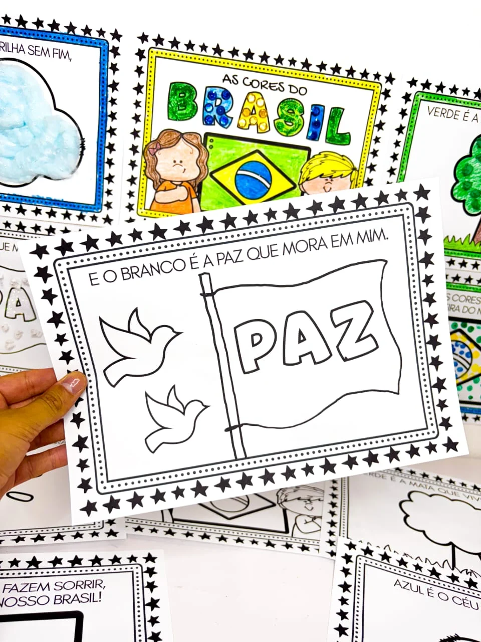 As Cores do Brasil – Atividades Dia da Bandeira — amostra 5: Atividade sobre as cores da bandeira do Brasil, com poema…