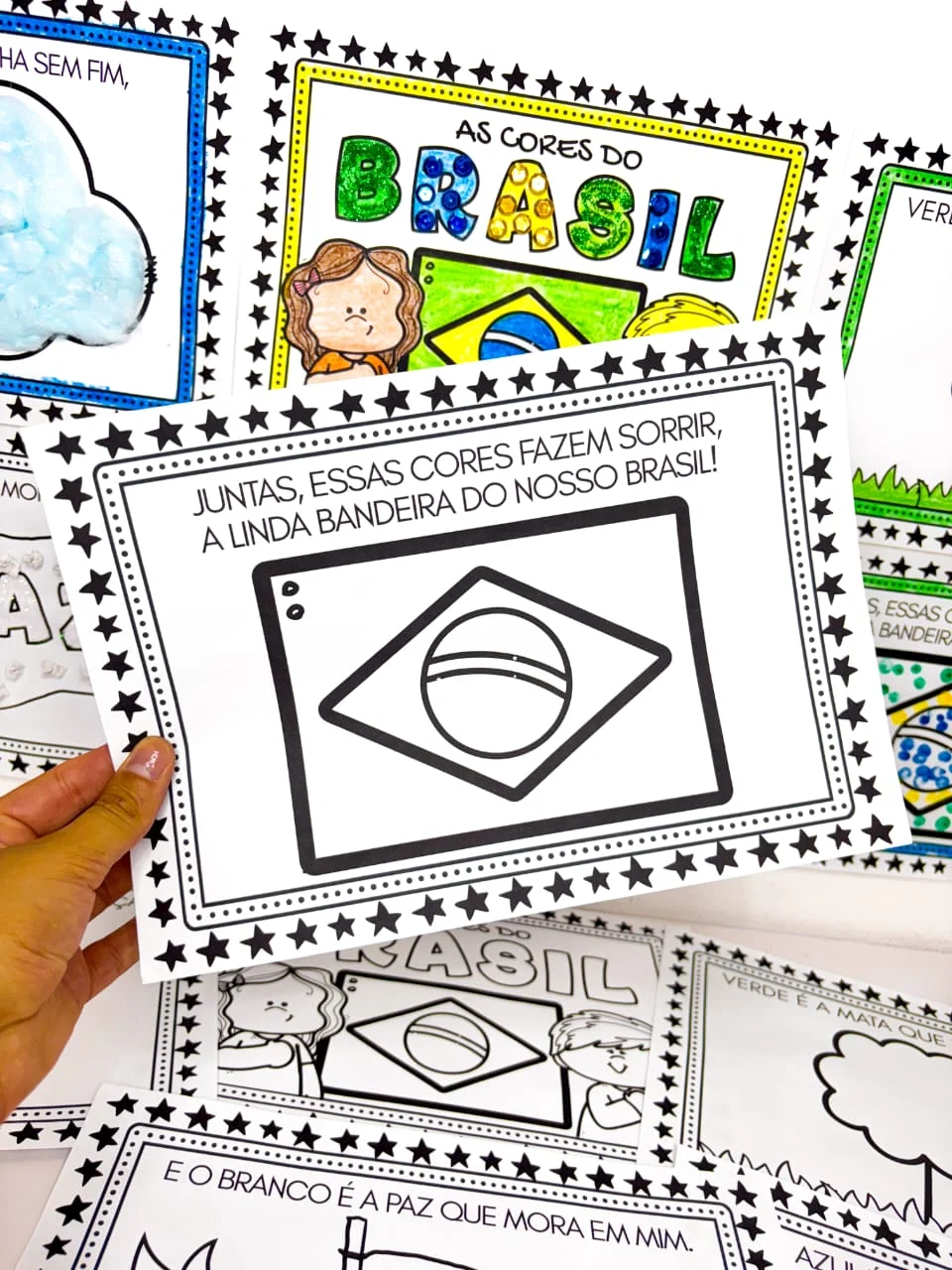 As Cores do Brasil – Atividades Dia da Bandeira — amostra 6: Atividade sobre as cores da bandeira do Brasil, com poema…