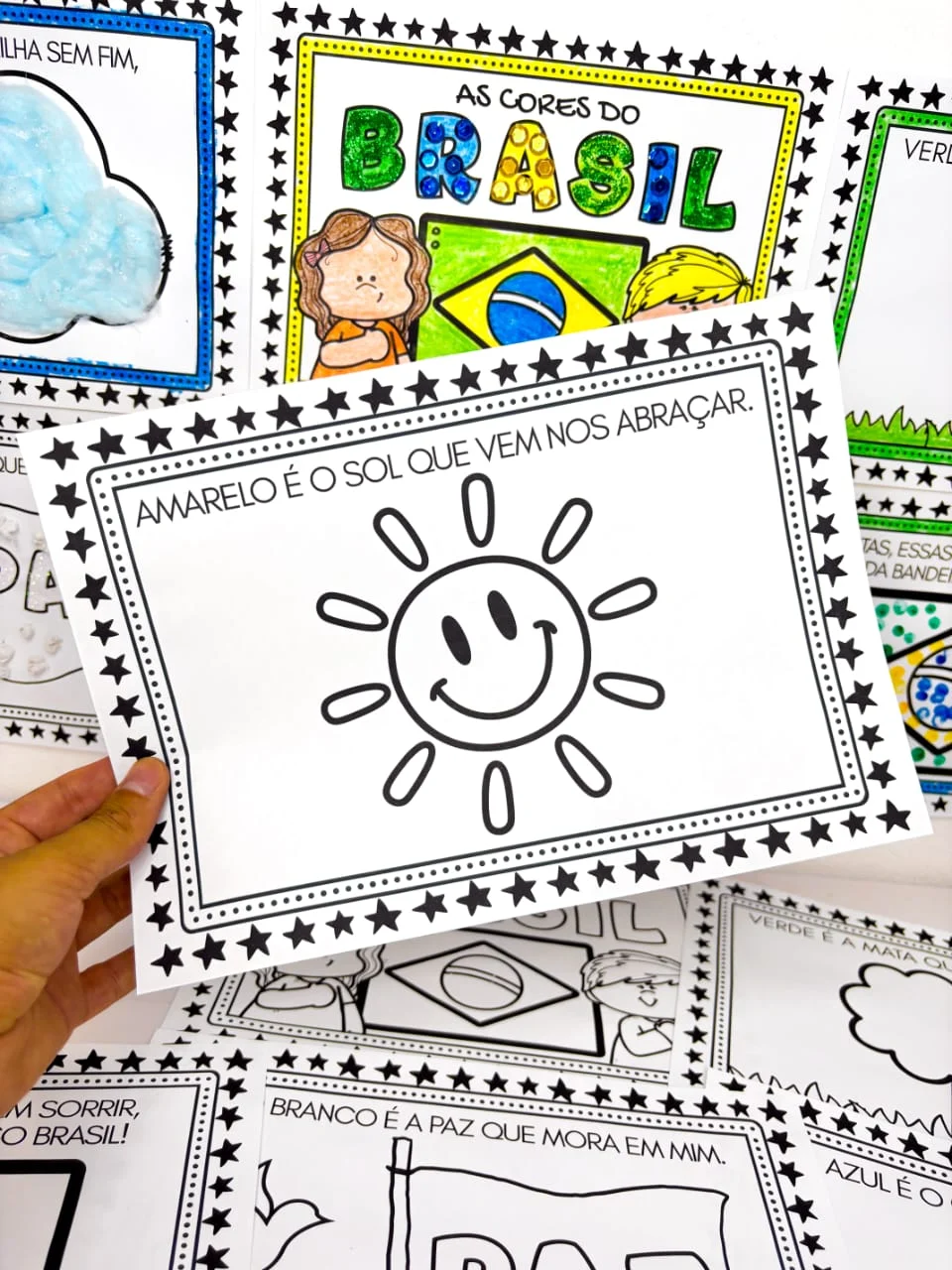 As Cores do Brasil – Atividades Dia da Bandeira — amostra 7: Atividade sobre as cores da bandeira do Brasil, com poema…