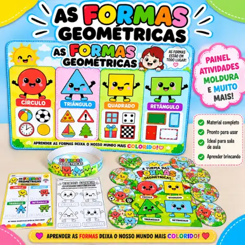 As Forma Geométricas – Kit Interativo Em PDF! — capa do material