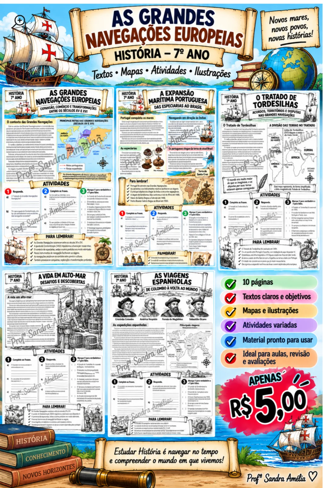 As Grandes Navegações – Material Pedagógico — capa do material