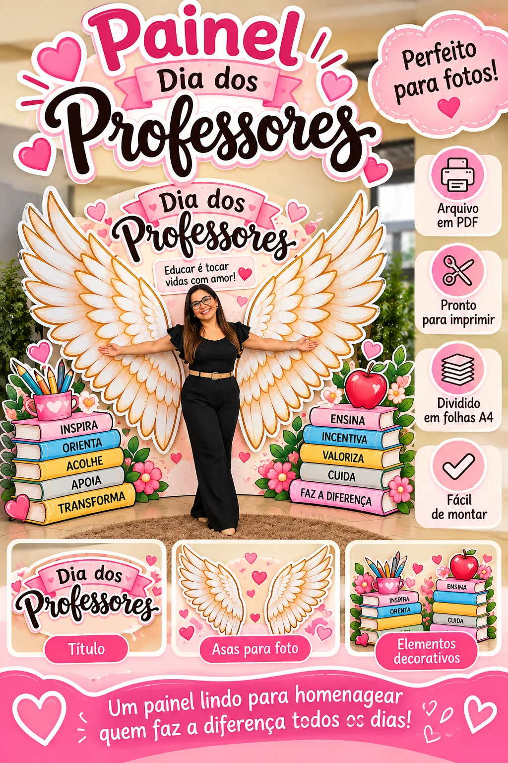 Asas de Anjo Painel dia Dos Professores dois modelos pdf 32p — Apostilas para Todas as séries: Painel Dia dos Professores…
