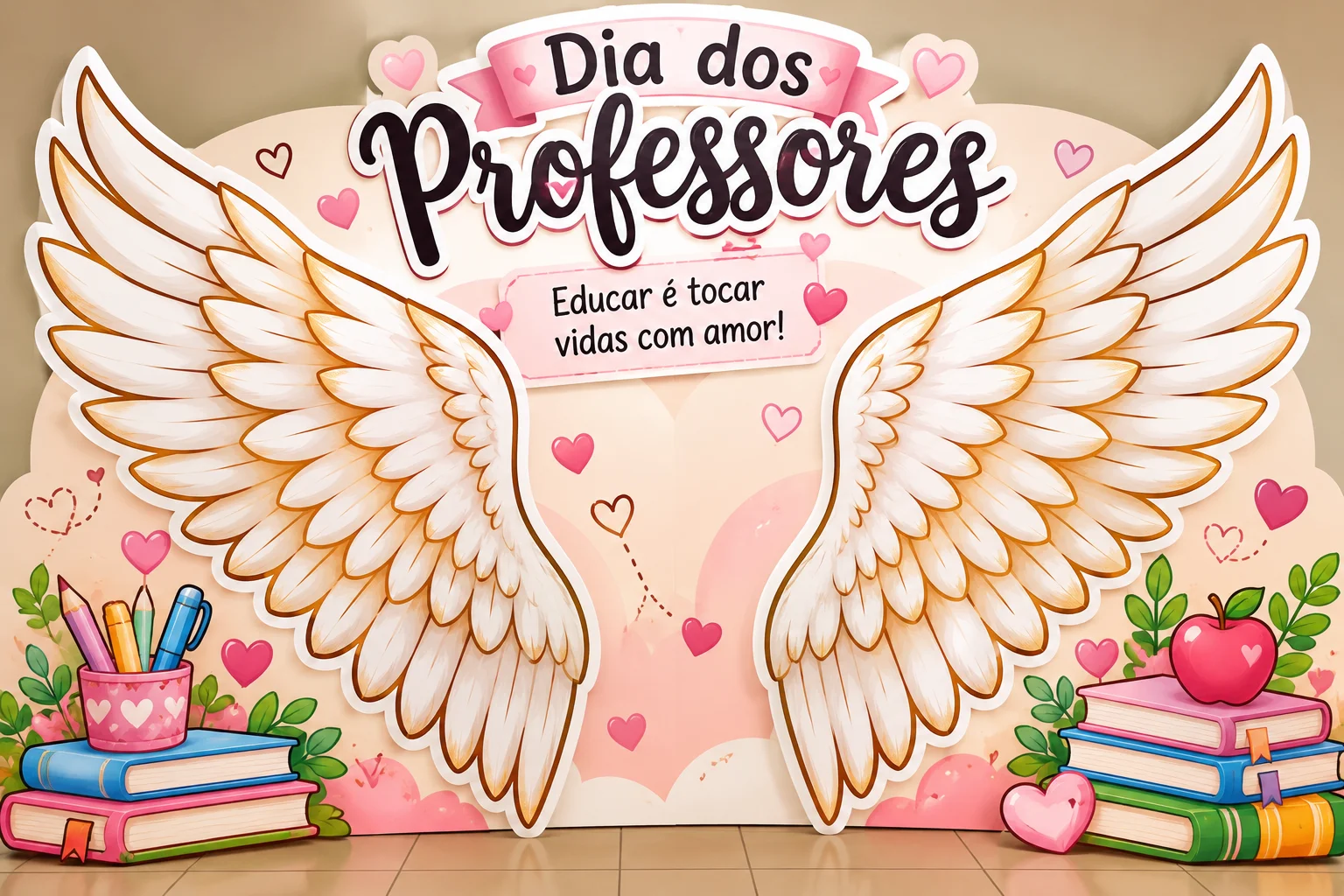 Asas De Anjo Painel dia Dos Professores Educação Infantil PDF — amostra 2: Painel Dia dos Professores com lindas asas de…