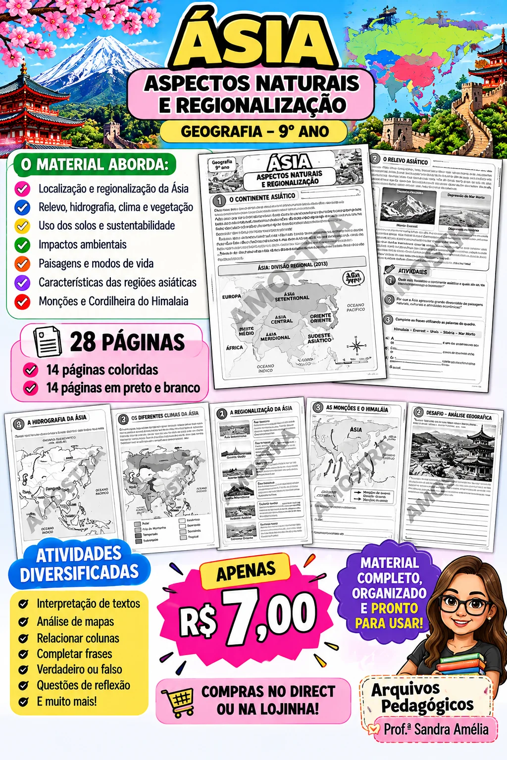 ÁSIA – ASPECTOS NATURAIS E REGIONALIZAÇÃO | 9º ANO — Geografia para Fundamental II (6º–9º): 🌏✨ QUE TAL LEVAR SEUS ALUNOS…