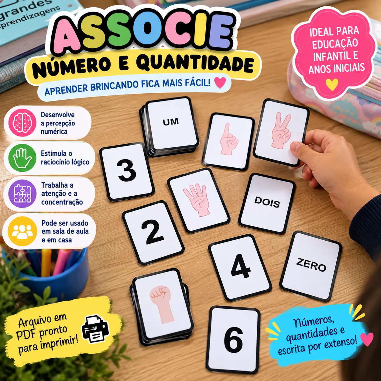 ASSOCIE NÚMERO E QUANTIDADE - MATEMATICA ANOS INICIAIS — Alfabetização para Educação Infantil: Um recurso prático e lúdico… ASSOCIE NÚMERO E QUANTIDADE - MATEMATICA ANOS INICIAIS — Alfabetização para Educação Infantil: Um recurso prático e lúdico…