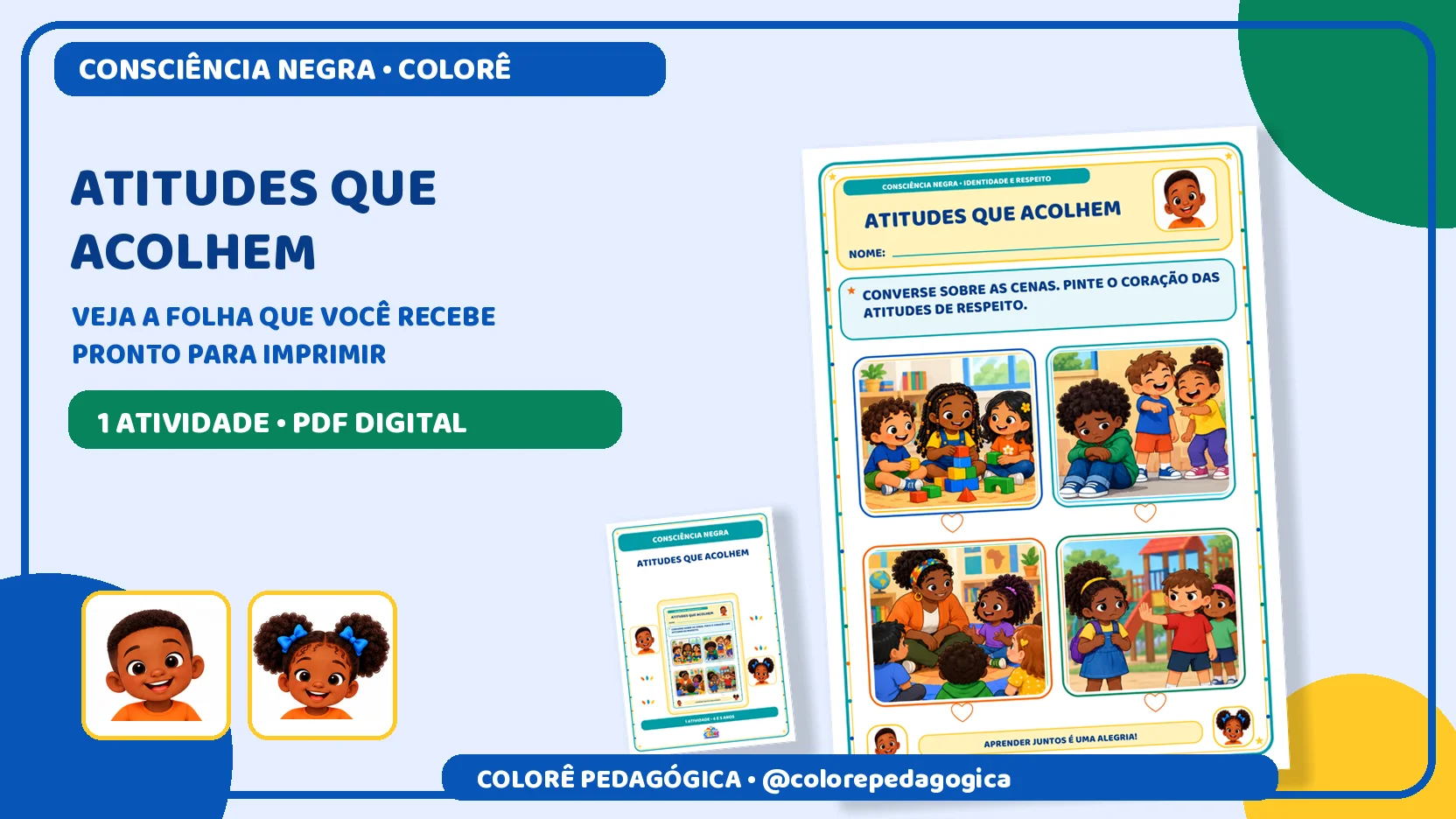 Atitudes que acolhem | Consciência Negra — capa do material