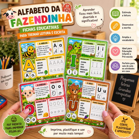 Atividade 1º ano  | Alfabeto da Fazendinha – Ficha  para Treinar Leitura — capa do material